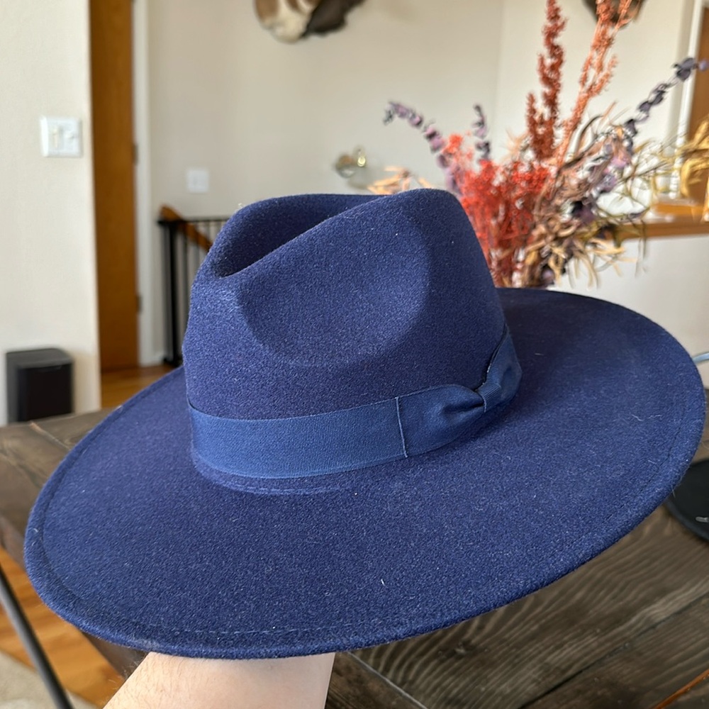 Royal blue wide brim hat